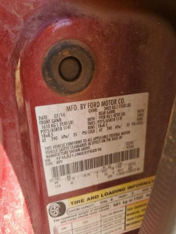 1FMJU1J56EEF62516 - 2014 FORD EXPEDITION XLT BURGUNDY photo 13