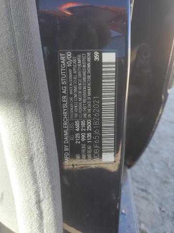 WDBJF65J61B262021 - 2001 MERCEDES-BENZ E 320 შავი ფოტო 12