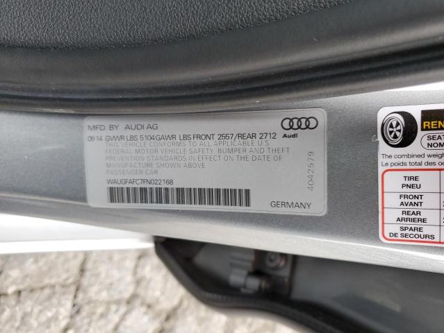 WAUGFAFC7FN022168 - 2015 AUDI A6 PREMIUM PLUS ვერცხლისფერი ფოტო 13