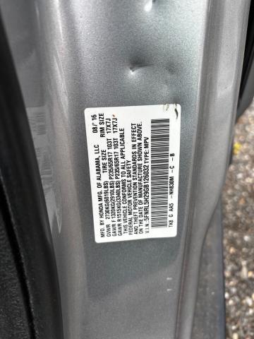 5FNRL5H29GB126032 - 2016 HONDA ODYSSEY LX GRAY photo 10