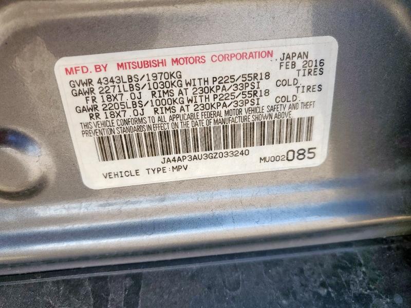 JA4AP3AU3GZ033240 - 2016 MITSUBISHI OUTLANDER ES Grau Foto 14