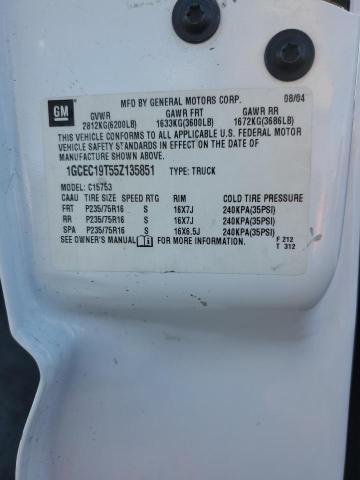 1GCEC19T55Z135851 - 2005 CHEVROLET SILVERADO C1500 WHITE photo 12