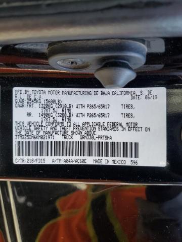 3TMBZ5DN6KM021971 - 2019 TOYOTA TACOMA DOUBLE CAB Қара фото 12