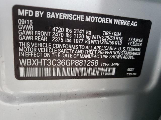 WBXHT3C36GP881258 - 2016 BMW X1 XDRIVE28I SILVER photo 13