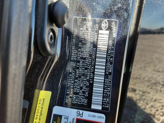 4T1BF1FK1HU382058 - 2017 TOYOTA CAMRY LE BLACK photo 12