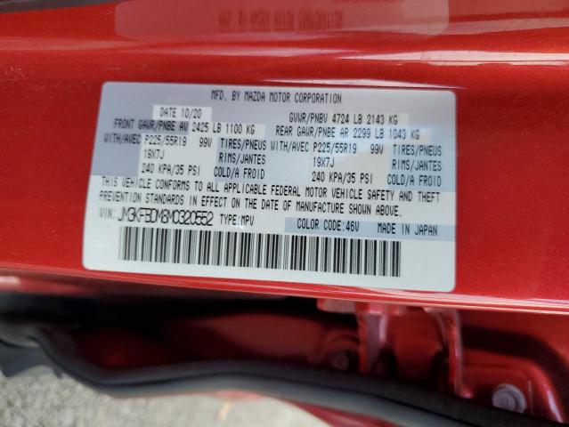 JM3KFBDM8M0320552 - 2021 MAZDA CX-5 GRAND TOURING RED photo 12