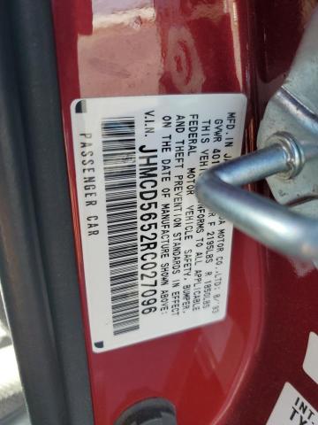 JHMCD5652RC027096 - 1994 HONDA ACCORD EX წითელი ფოტო 12