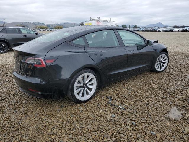 5YJ3E1EA3NF291396 - 2022 TESLA MODEL 3 BLACK photo 3