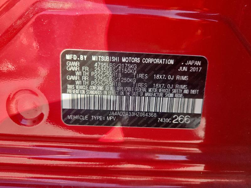 JA4AD2A33HZ064368 - 2017 MITSUBISHI OUTLANDER ES RED photo 13
