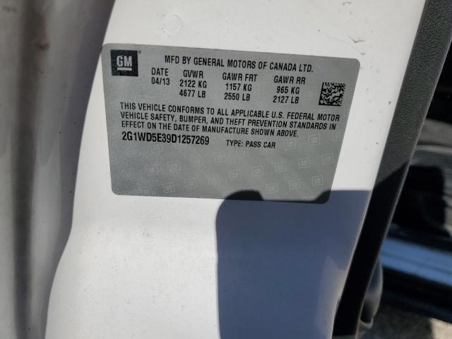 2G1WD5E39D1257269 - 2013 CHEVROLET IMPALA POLICE თეთრი ფოტო 12