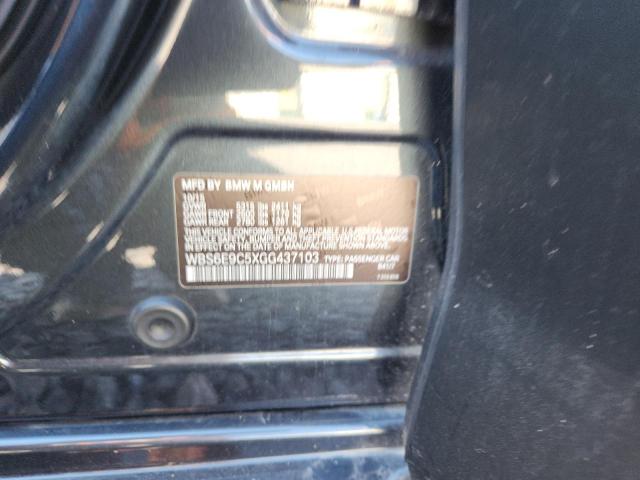 WBS6E9C5XGG437103 - 2016 BMW M6 GRAN COUPE BLACK photo 12