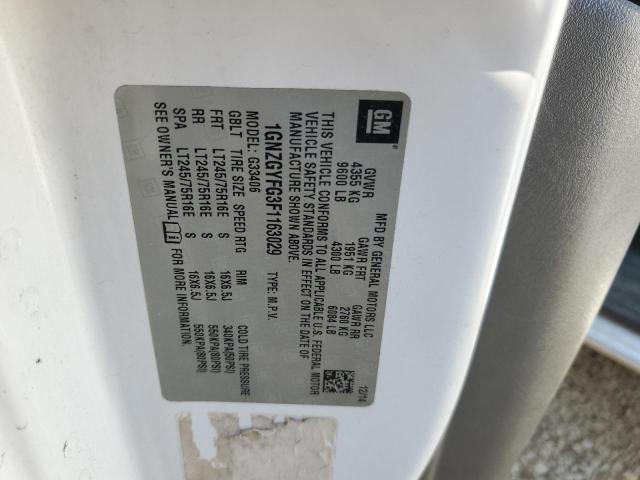 1GNZGYFG3F1163029 - 2015 CHEVROLET EXPRESS G3 LT WHITE photo 13