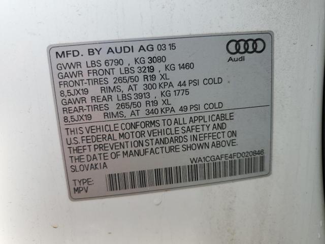 WA1CGAFE4FD020846 - 2015 AUDI Q7 PREMIUM WHITE photo 13
