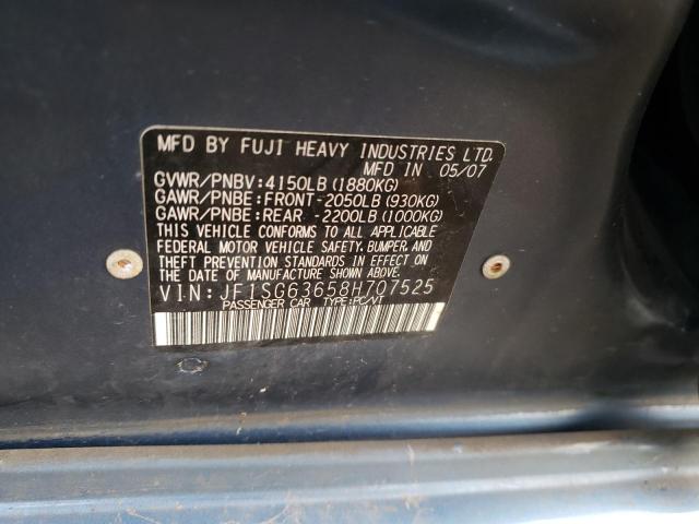 JF1SG63658H707525 - 2008 SUBARU FORESTER 2.5X BLUE photo 12