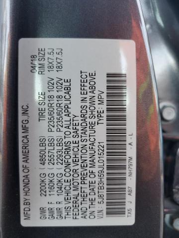 5J8TB3H59JL015221 - 2018 ACURA RDX TECHNOLOGY GRAY photo 13