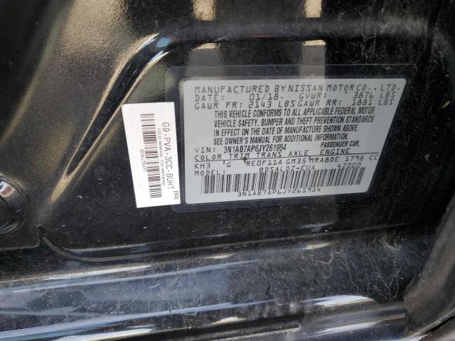 3N1AB7AP6JY261954 - 2018 NISSAN SENTRA S 黑色 照片 12