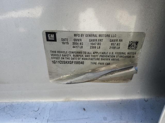 1G11C5SAXGF158540 - 2016 CHEVROLET MALIBU LIM LT SILVER photo 12