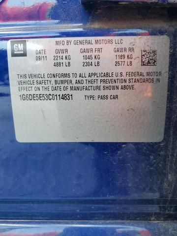 1G6DE5E53C0114831 - 2012 CADILLAC CTS LUXURY COLLECTION ლურჯი ფოტო 13