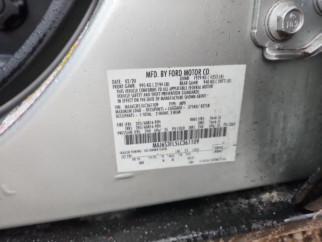 MAJ6S3FL5LC361109 - 2020 FORD ECOSPORT S 白色 照片 13