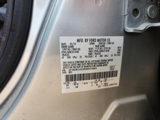 2FMDK3JC5EBA70441 - 2014 FORD EDGE SEL SILVER photo 13