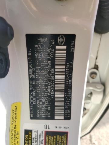 4T1BK1EB2DU050556 - 2013 TOYOTA AVALON BASE Սպիտակ լուսանկար 12