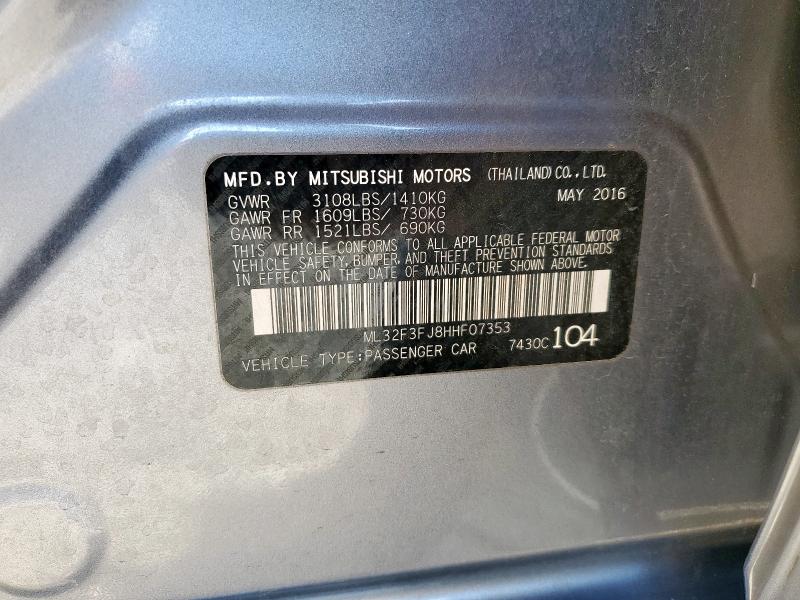 ML32F3FJ8HHF07353 - 2017 MITSUBISHI MIRAGE G4 ES 银色 照片 12