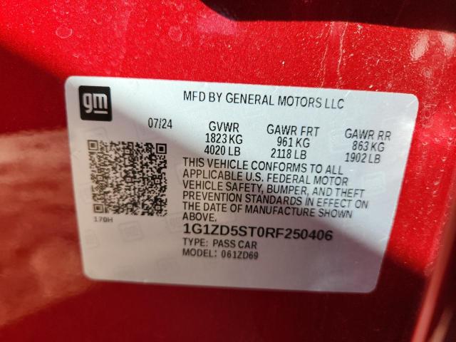 1G1ZD5ST0RF250406 - 2024 CHEVROLET MALIBU LT RED photo 12