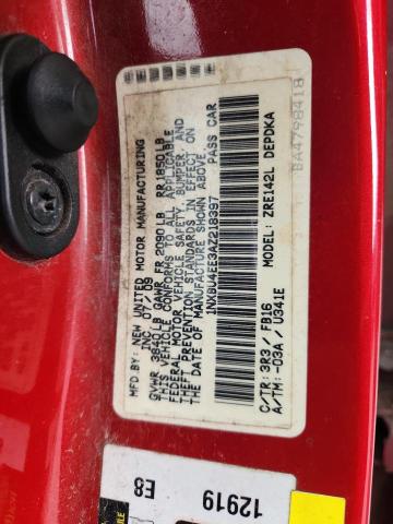 1NXBU4EE3AZ218397 - 2010 TOYOTA COROLLA BASE 红色 照片 12