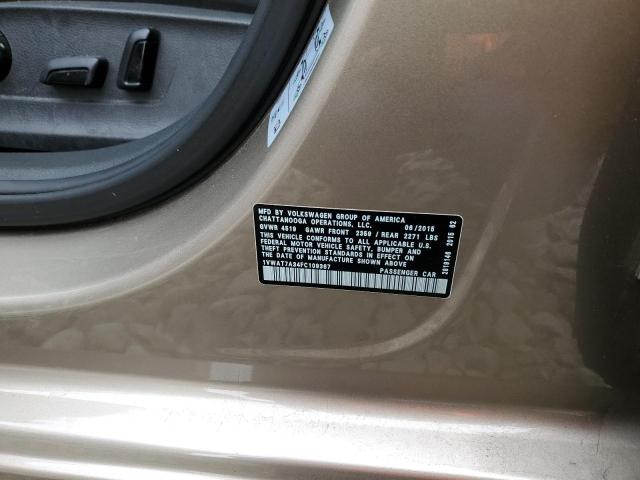 1VWAT7A34FC109367 - 2015 VOLKSWAGEN PASSAT S BEIGE photo 12
