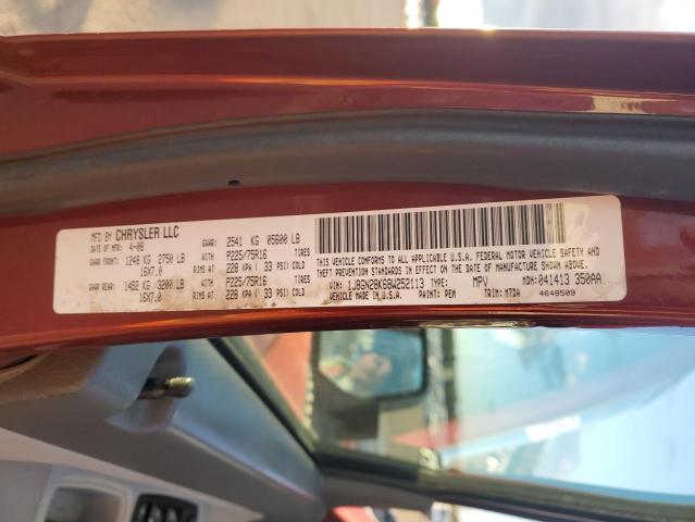 1J8GN28K68W252113 - 2008 JEEP LIBERTY SPORT BURGUNDY photo 13