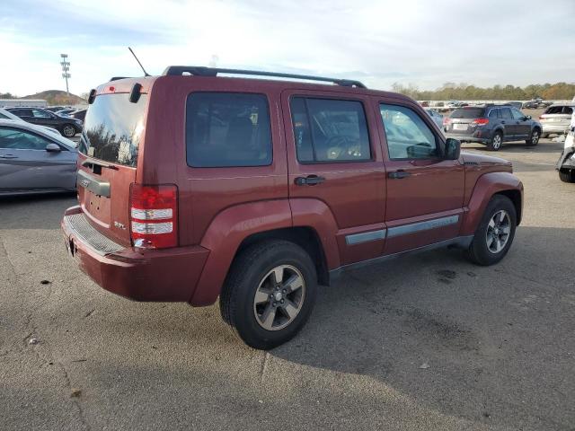 1J8GN28K68W252113 - 2008 JEEP LIBERTY SPORT BURGUNDY photo 3