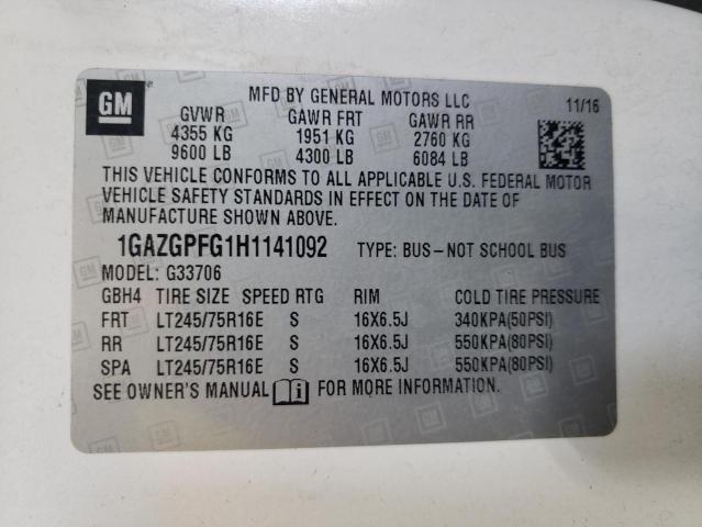 1GAZGPFG1H1141092 - 2017 CHEVROLET EXPRESS G3 LT Weiß Foto 13