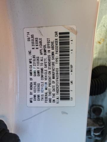 1HGCR2F51FA006430 - 2015 HONDA ACCORD SPORT Білий фото 12