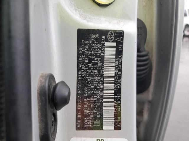 2T1BURHE7JC022277 - 2018 TOYOTA COROLLA L ვერცხლისფერი ფოტო 12