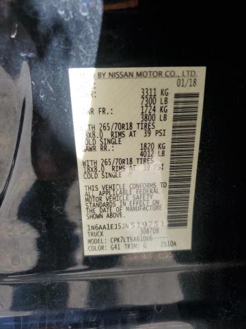 1N6AA1EJ5JN519751 - 2018 NISSAN TITAN S 黑色 照片 13