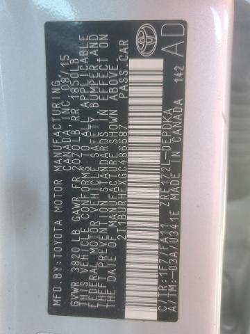 2T1BURHEXGC486687 - 2016 TOYOTA COROLLA L SILVER photo 13