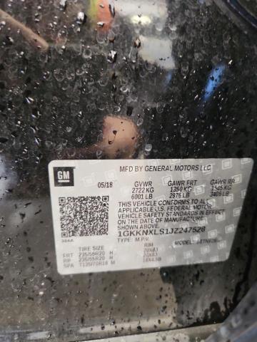 1GKKNXLS1JZ247528 - 2018 GMC ACADIA DENALI أسود صورة 13