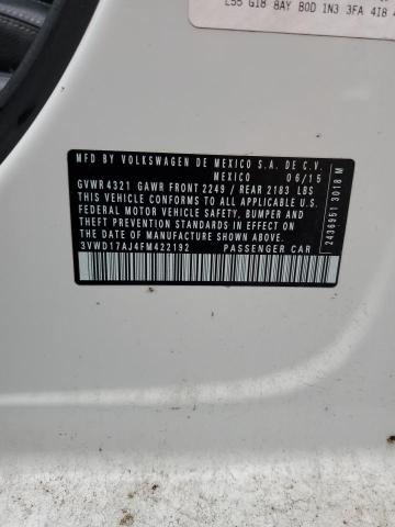 3VWD17AJ4FM422192 - 2015 VOLKSWAGEN JETTA SE WHITE photo 12