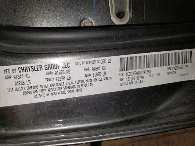 1C3CDFBA0DD241683 - 2013 DODGE DART SXT 灰色 照片 12