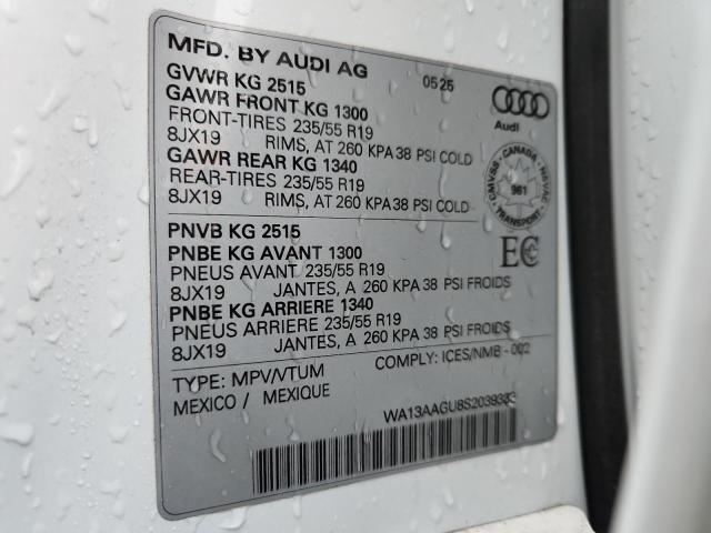 WA13AAGU8S2039333 - 2025 AUDI Q5 PRESTIGE WHITE photo 13