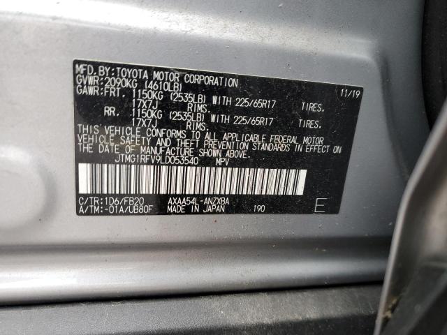 JTMG1RFV9LD053540 - 2020 TOYOTA RAV4 LE SILVER photo 12