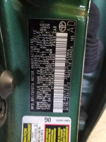 2T1BURHE1GC484665 - 2016 TOYOTA COROLLA L 绿色 照片 12