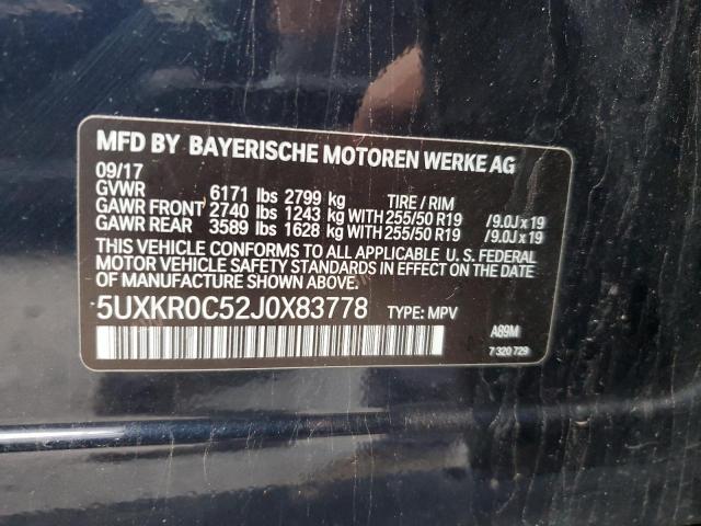 5UXKR0C52J0X83778 - 2018 BMW X5 XDRIVE35I BLACK photo 13