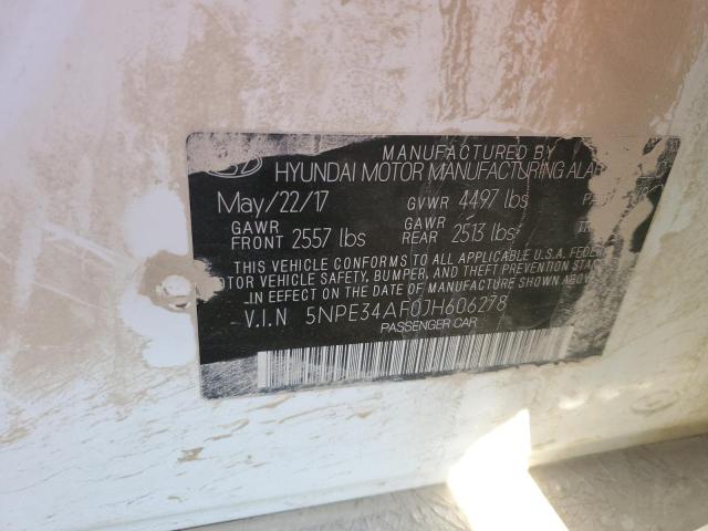 5NPE34AF0JH606278 - 2018 HYUNDAI SONATA SPORT WHITE photo 12