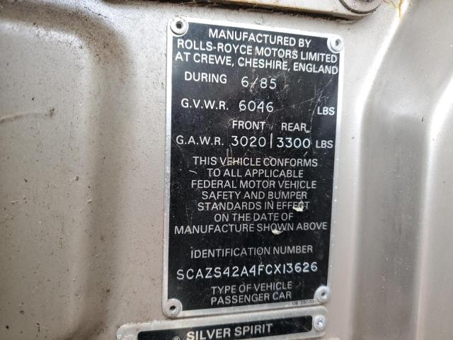SCAZS42A4FCX13626 - 1985 ROLLS-ROYCE SILVER SPI Bej foto 12