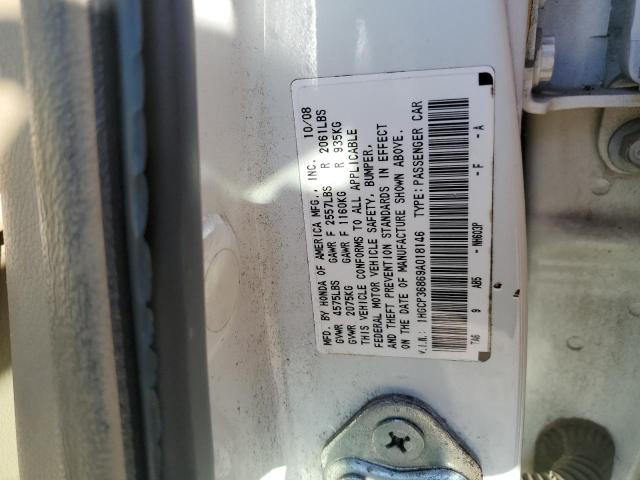 1HGCP36869A018146 - 2009 HONDA ACCORD EXL WHITE photo 12