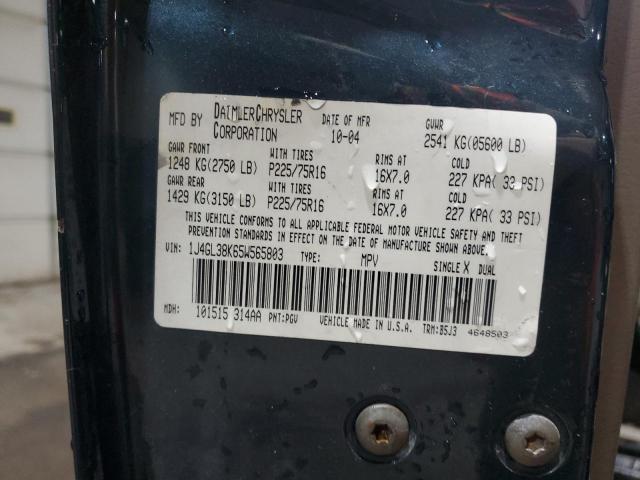 1J4GL38K65W565803 - 2005 JEEP LIBERTY RENEGADE Կանաչ լուսանկար 13