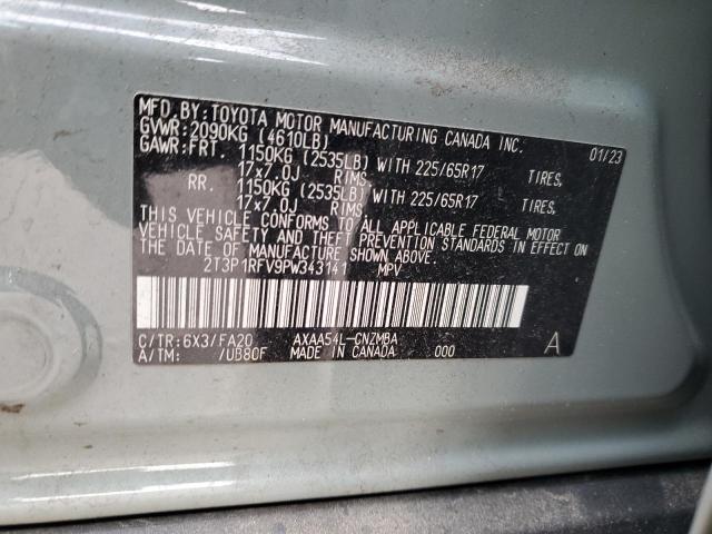 2T3P1RFV9PW343141 - 2023 TOYOTA RAV4 XLE GRAY photo 14