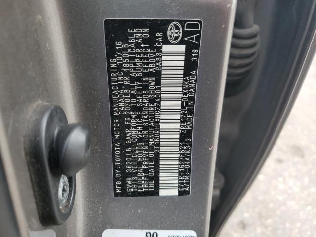 2T1BURHEXHC774081 - 2017 TOYOTA COROLLA L BROWN photo 12