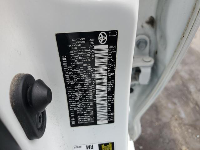 5YFEPMAE4MP200572 - 2021 TOYOTA COROLLA LE 白色 照片 12